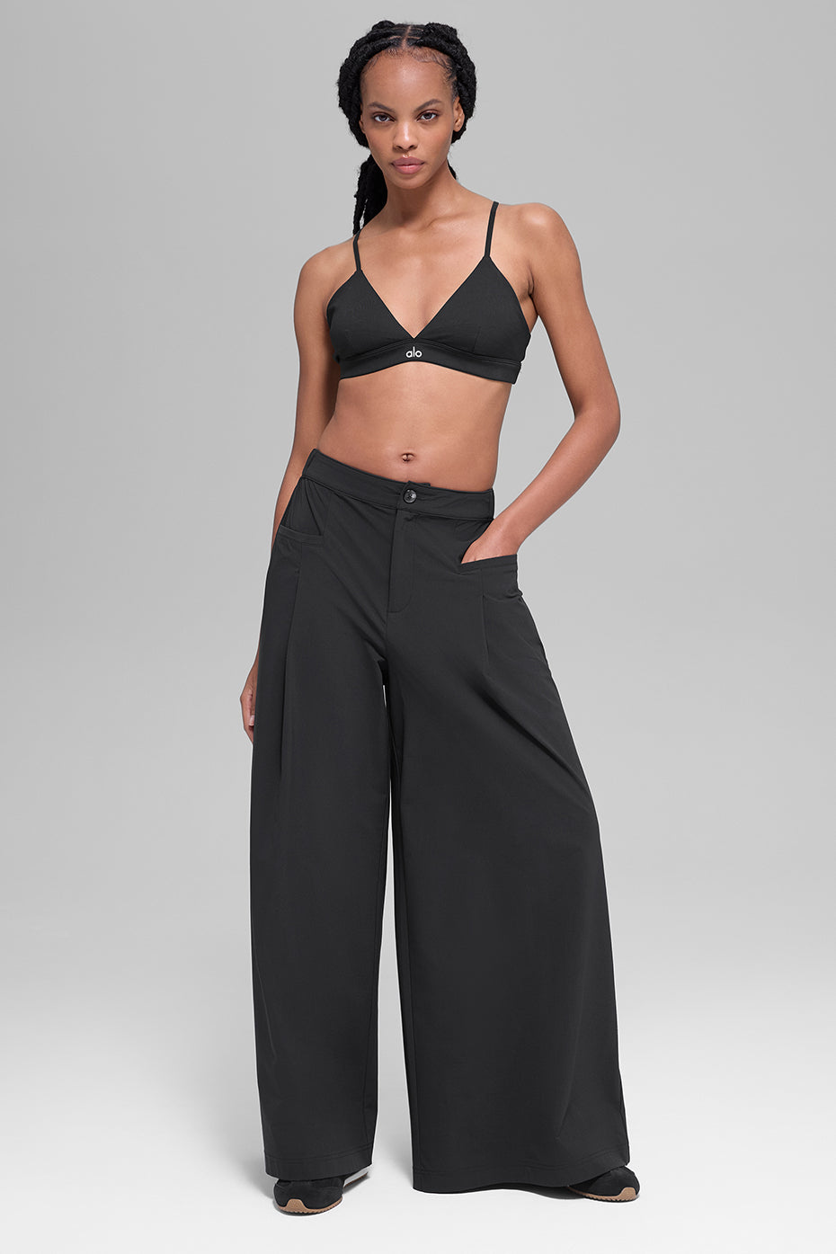 Main Act Wide Leg Trouser - Black image 5