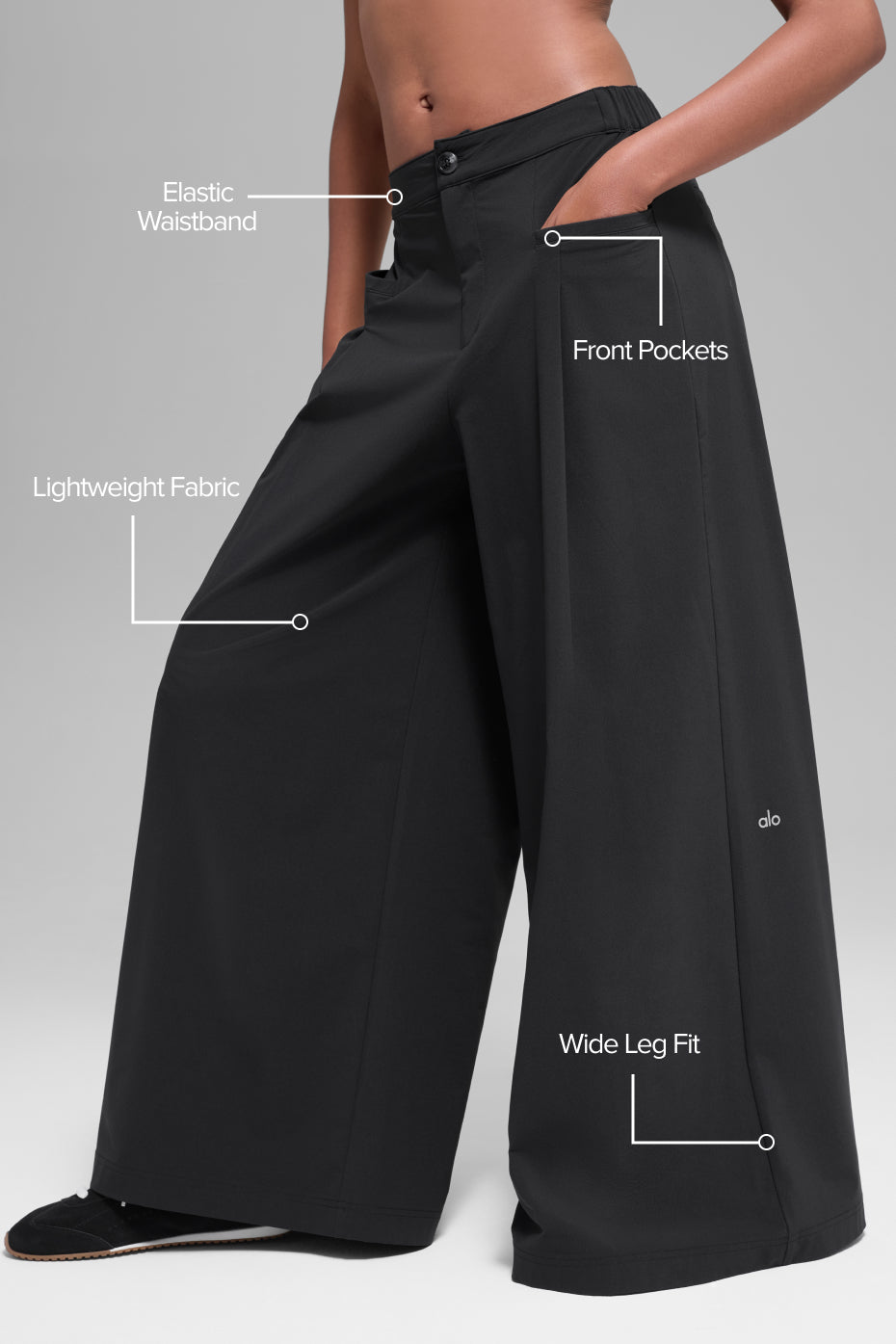 Main Act Wide Leg Trouser - Black image 2